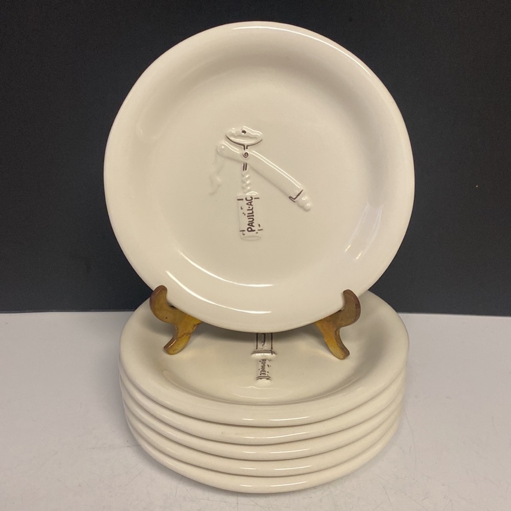 Williams Sonoma Corkscrew Porcelain 6”D Plates Set of Six